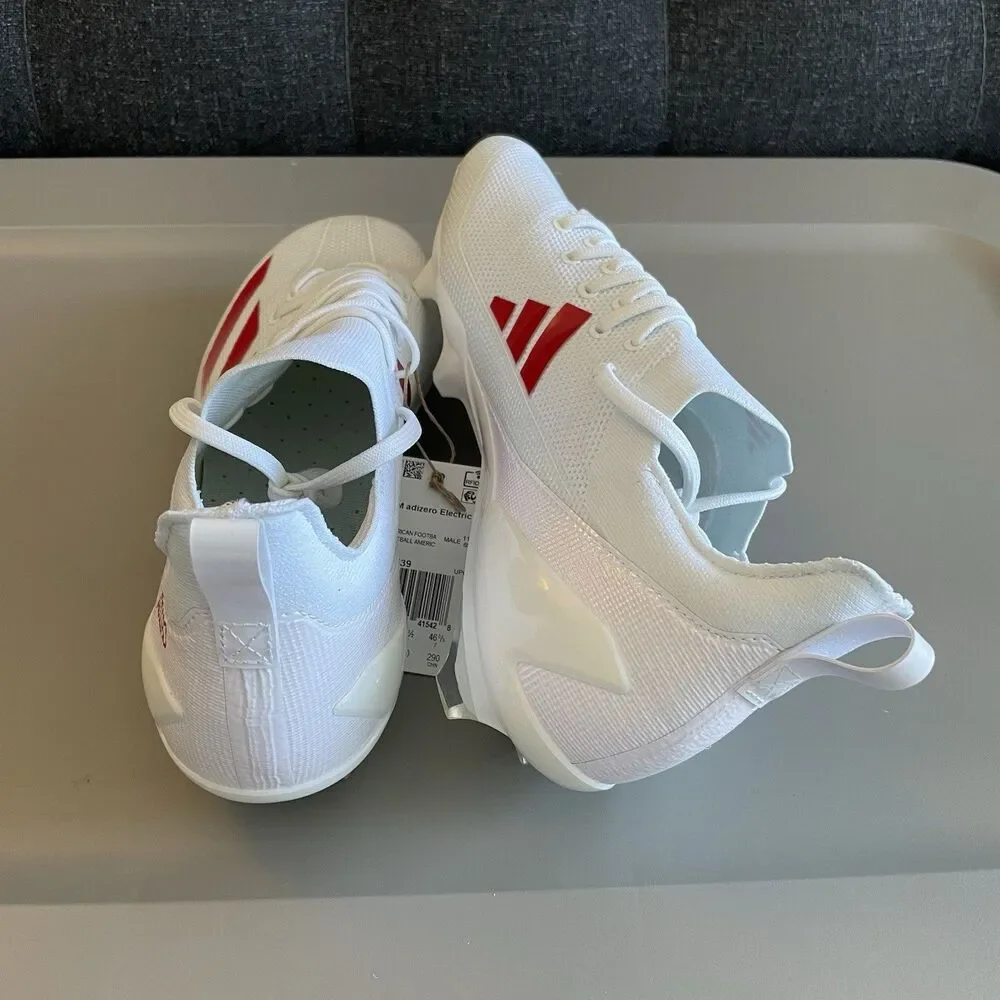 Adidas ADIZERO ELECTRIC+ FOOTBALL CLEATS White / Red IH0539 Men’s Size 12